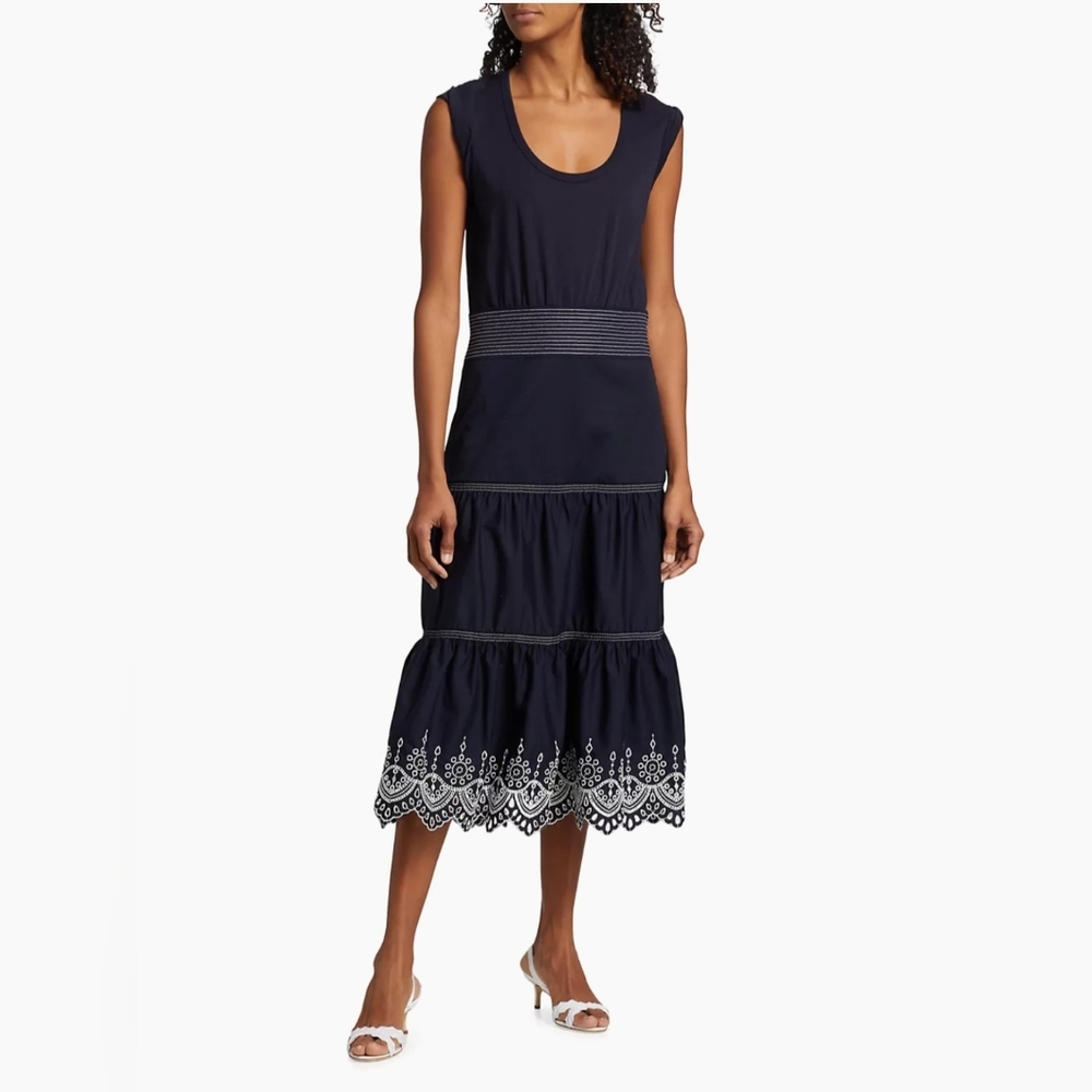 Veronica Beard Amaia Sleeveless Stitched Midi-Dress